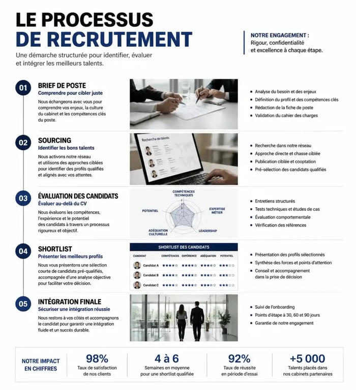 Étapes du processus de recrutement par un cabinet de recrutement marketing digital