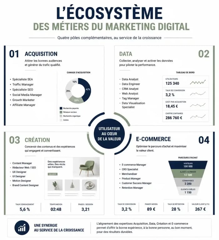 Panorama des expertises et profils recrutés par un cabinet de recrutement marketing digital