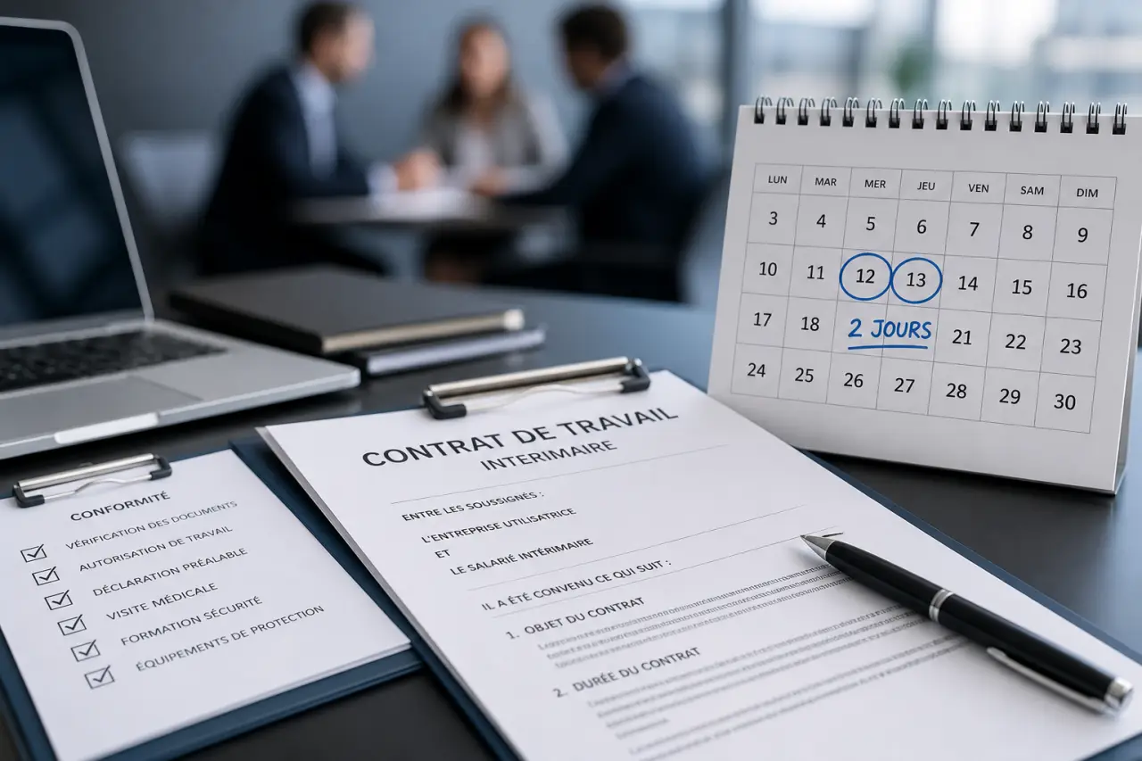 Gestion de l’intérim en entreprise : contrats, délais de deux jours et réflexes de conformité