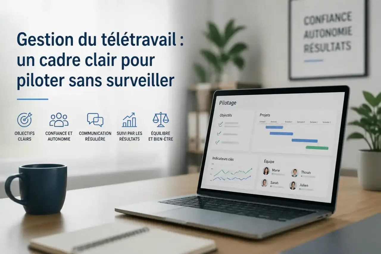 Gestion du télétravail : un cadre clair pour piloter sans surveiller